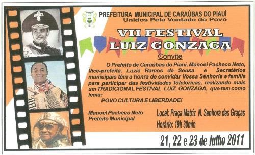 Resultado de imagem para festival luiz gonzaga CARAUBAS DO PIAUI