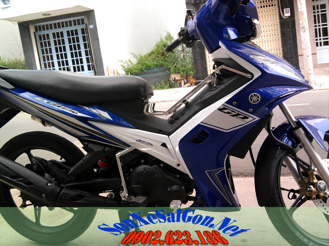 Sơn xe Exciter 2010 màu xanh Gp zin cực đẹp