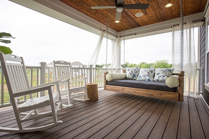 Porch in Craftsman style home in Dublin, Ohio