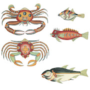 Free clip art: Renard's fanciful fish and crabs, Haeckel's art based on . (renard fish )