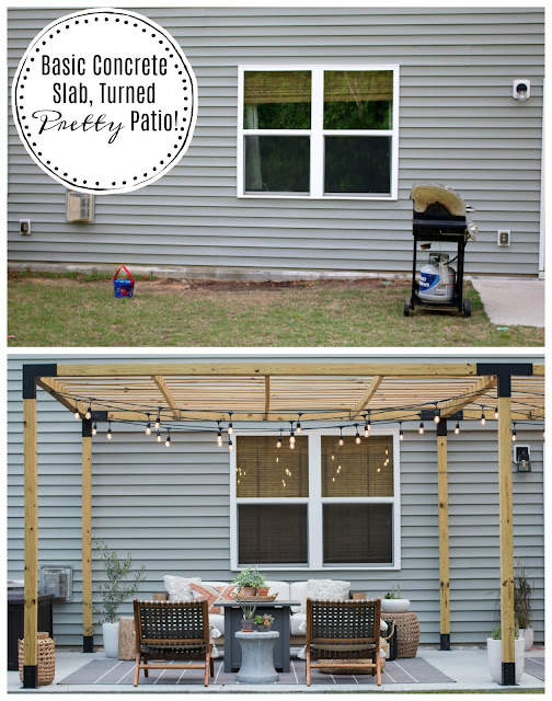 Before and After Patio Makeover with a Modern Pergola