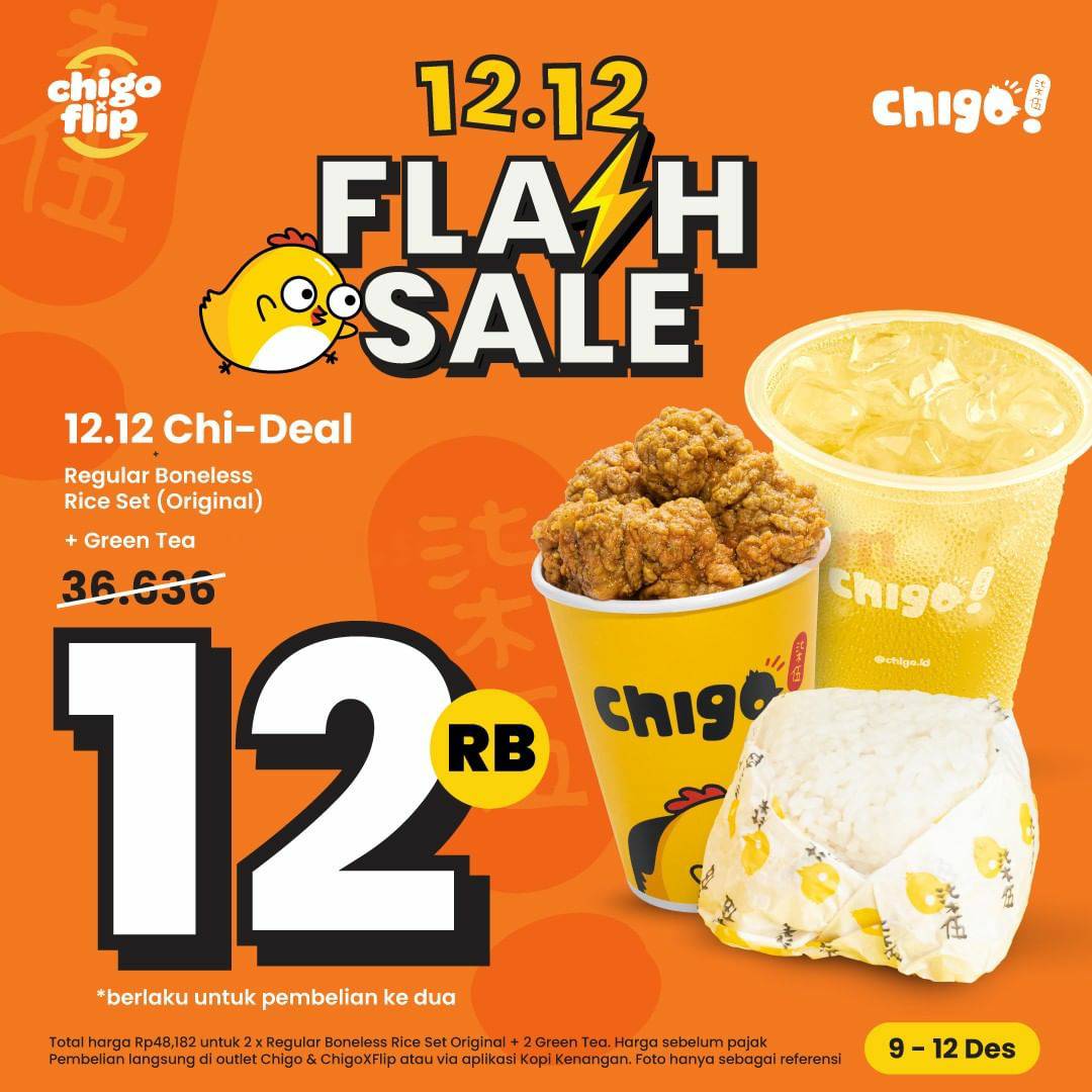 Promo CHIGO FLASH SALE 12.12 - Spesial Paket  Menu mulai 12Rb*