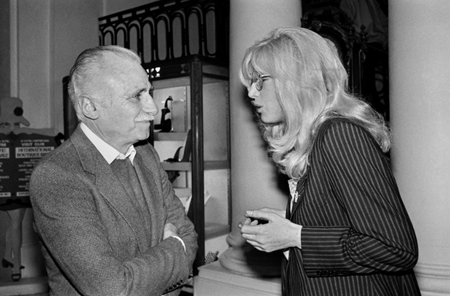 Monica Vitti con il regista Mario Monicelli nel 1980