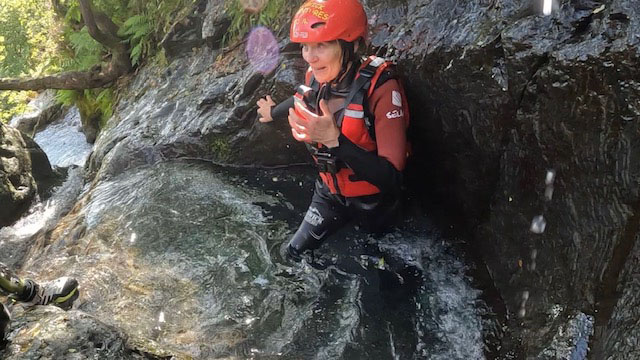 Trying ghyll scrambling in the Lake District: Gail Hanlon, 61, from Is This Mutton