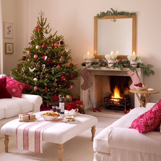 Home Interior Design  Christmas  living  room  decorating  ideas 
