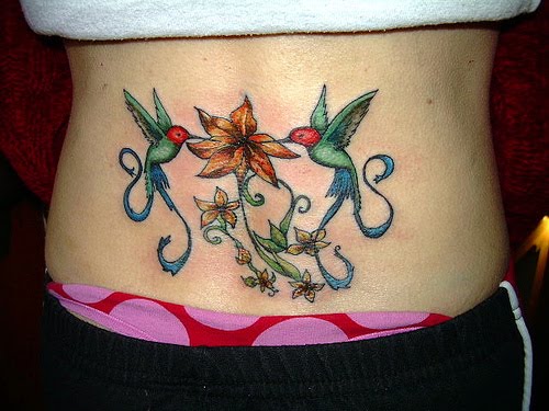 hummingbird tattoos. Colorful Hummingbird Tattoos