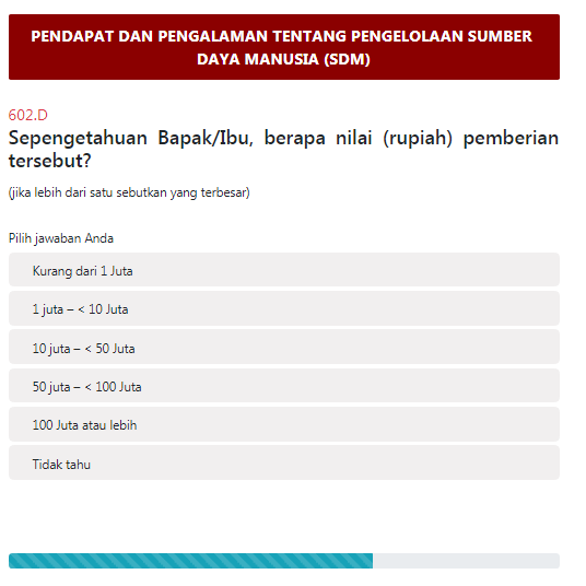 Mengisi Kuesioner Pendapat dan Pengalaman Tentang Sumber Daya Manusia