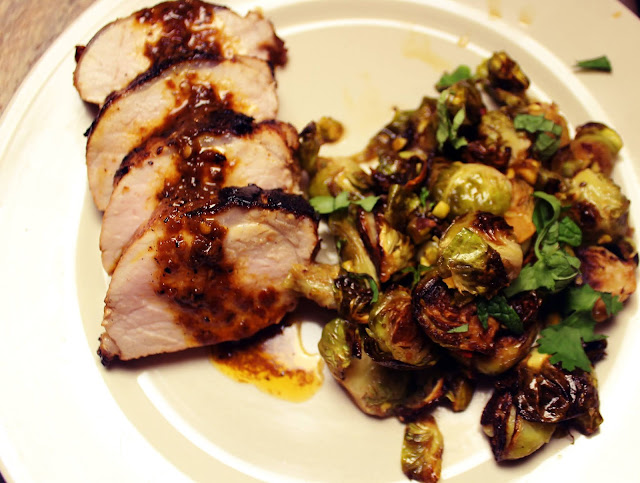 Chile Marinated Pork with Vietnamese Brussels Sprouts