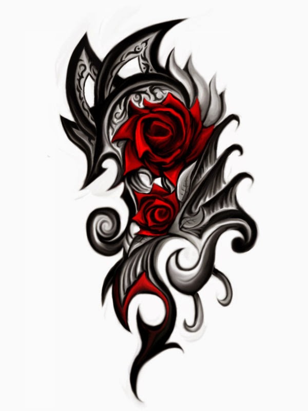 Tattoo In Gallery: tribal rose tattoos designs