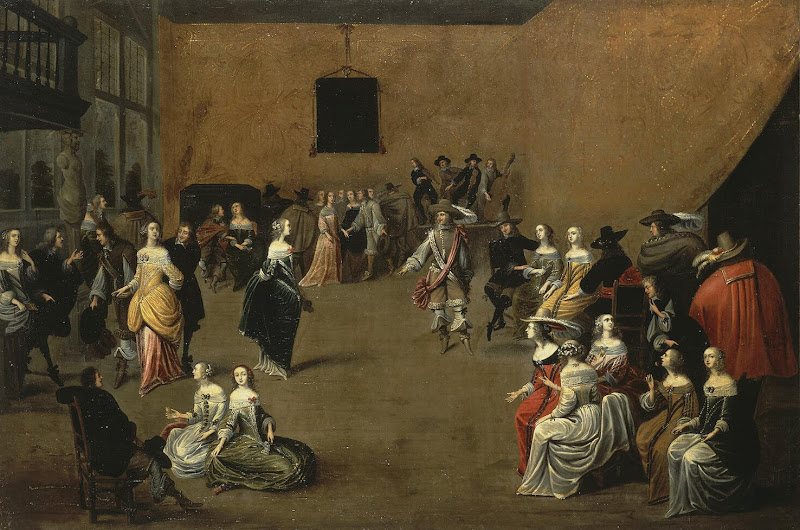 The Ball by Hieronymus Janssens - Genre paintings from Hermitage Museum