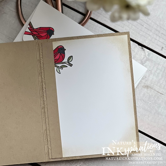 Inside look at the So Very Merry cardinal card | Nature's INKspirations by Angie McKenzie