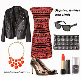sequins leather and studs, Fashion and Cookies, fashion blogger