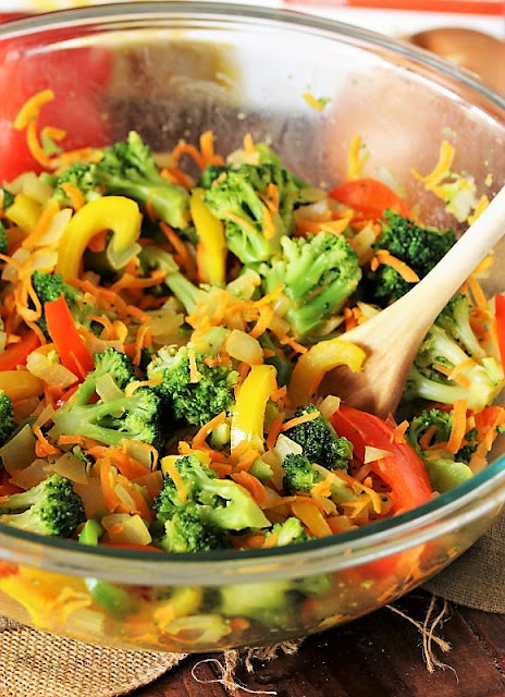 Bowl of Veggie Mixture to Make Vegetable Lasagna with Broccoli Image