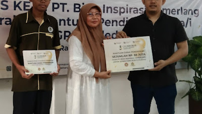 PT. Bina Inspirasi Cermelang Memberikan Bantuan Pendidikan 50 Juta Ke SMK PGRI II Ciledug
