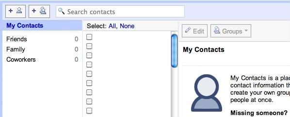 Old Gmail Contact manager