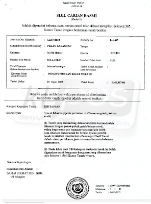 BUKTI SAHIH  Kerajaan PAS Kedah GADAI TANAH RIZAB 