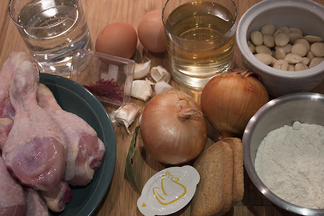 ingredientes pollo en pepitoria