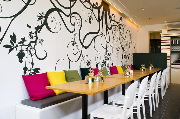 bright colours restaurant interior design inspiration