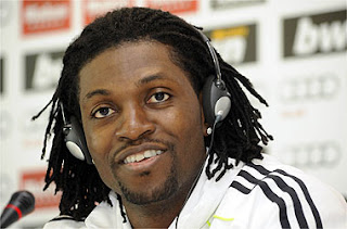 Adebayor during a press conference