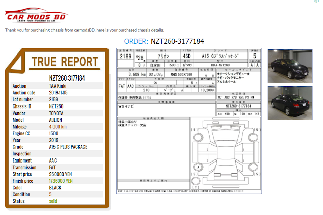 Auction Sheet Verification in Bangladesh | Auction sheet BD | True Report BD 