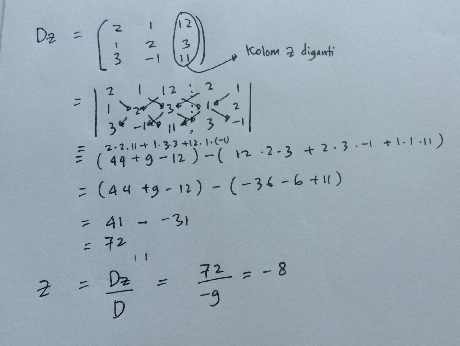 Persamaan Linear Tiga Variabel (Metode Determinan ...