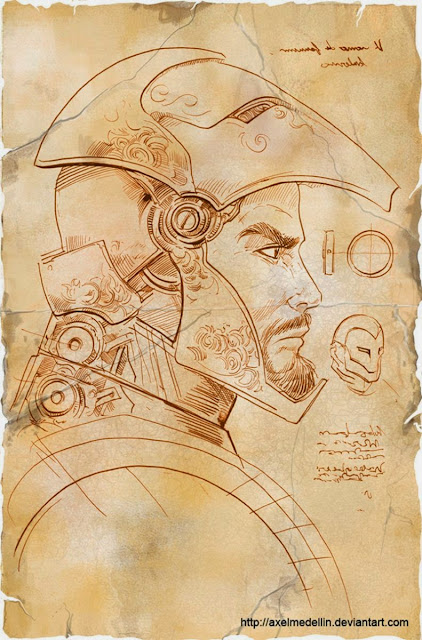 Ilustraciones de Iron Man inspiradas en Da Vinci