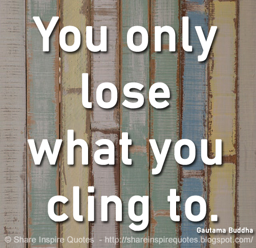 You only lose what you cling to. ~Gautama Buddha