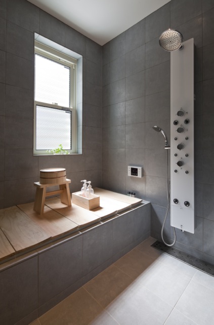 Modern grey small bathroom