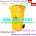Thùng rác 120 lít nhựa HDPE màu vàng