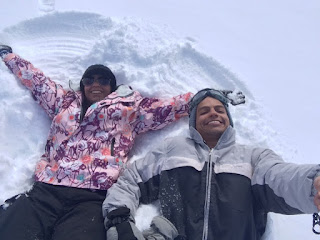 Brincando na neve no parque Piedras Blancas em Bariloche