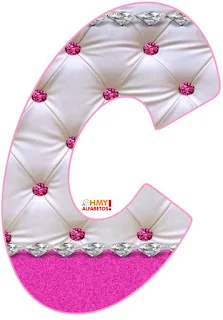 Abecedario con Diamantes y Glitter. Alphabet with Pink Glitter and Diamonds.