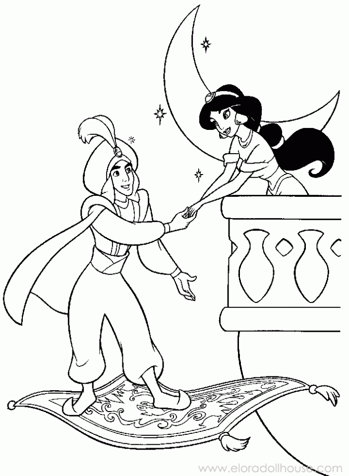 Download Kids Page: - Jasmine Coloring Pages