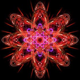 Atomo, sol negro, movimento orbital, fractal, imagem digital