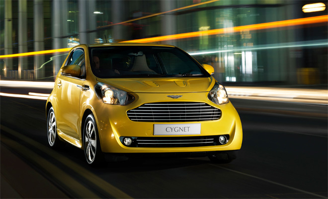 Aston Martin Cygnet in yellow