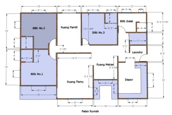 Plan Rumah  Kampung Desainrumahid com