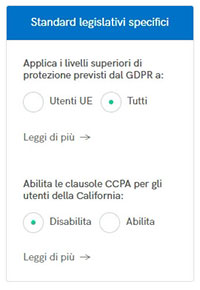 Standard legislativi specifici Iubenda