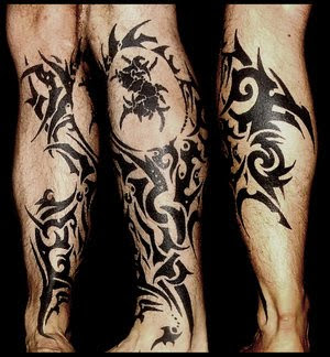 Tribal tattoos on feet