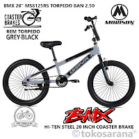 Sepeda BMX Morison MS8125RS Rem Torpedo Fat Tire 20 Inch x 2.50 Inch Hi-Ten Steel Coaster Brake