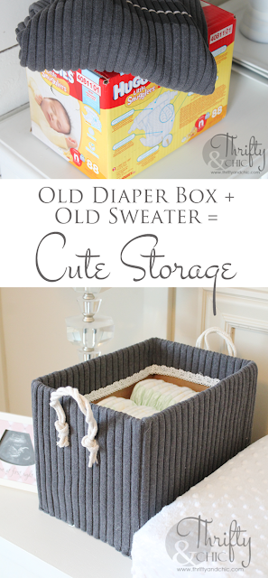 turn old diaper boxes into cute storage