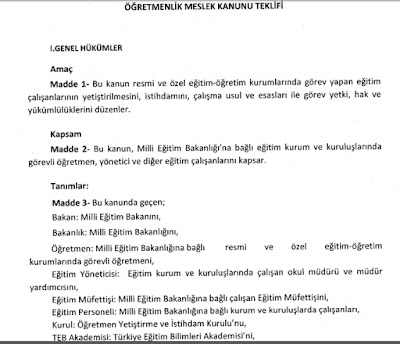 Öğretmenlik Meslek Kanunu Teklifi