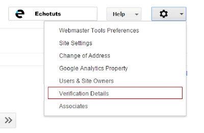 verification details options google webmaster tutrorial Cara Daftar dan Verifikasi Blog ke dalam Google Webmaster - echotuts 