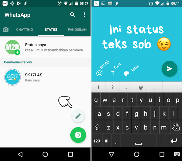  WhatsApp yakni aplikasi chatting yang sederhana Teknik Membuat Status Tulisan WhatsApp dengan Background Warna-warni