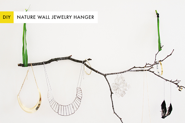 diy jewelry wall branch hanger