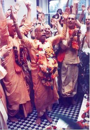 Srila Prabhupada Leads the Devotees Chanting and Dancing in Ecstasy