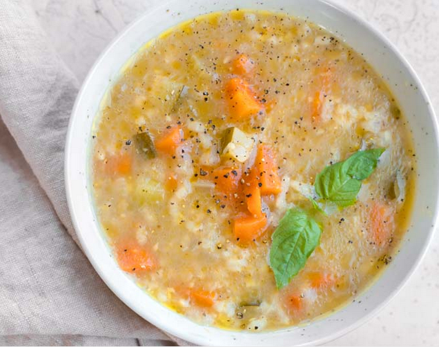 Vegetarian Lemon Rice Soup