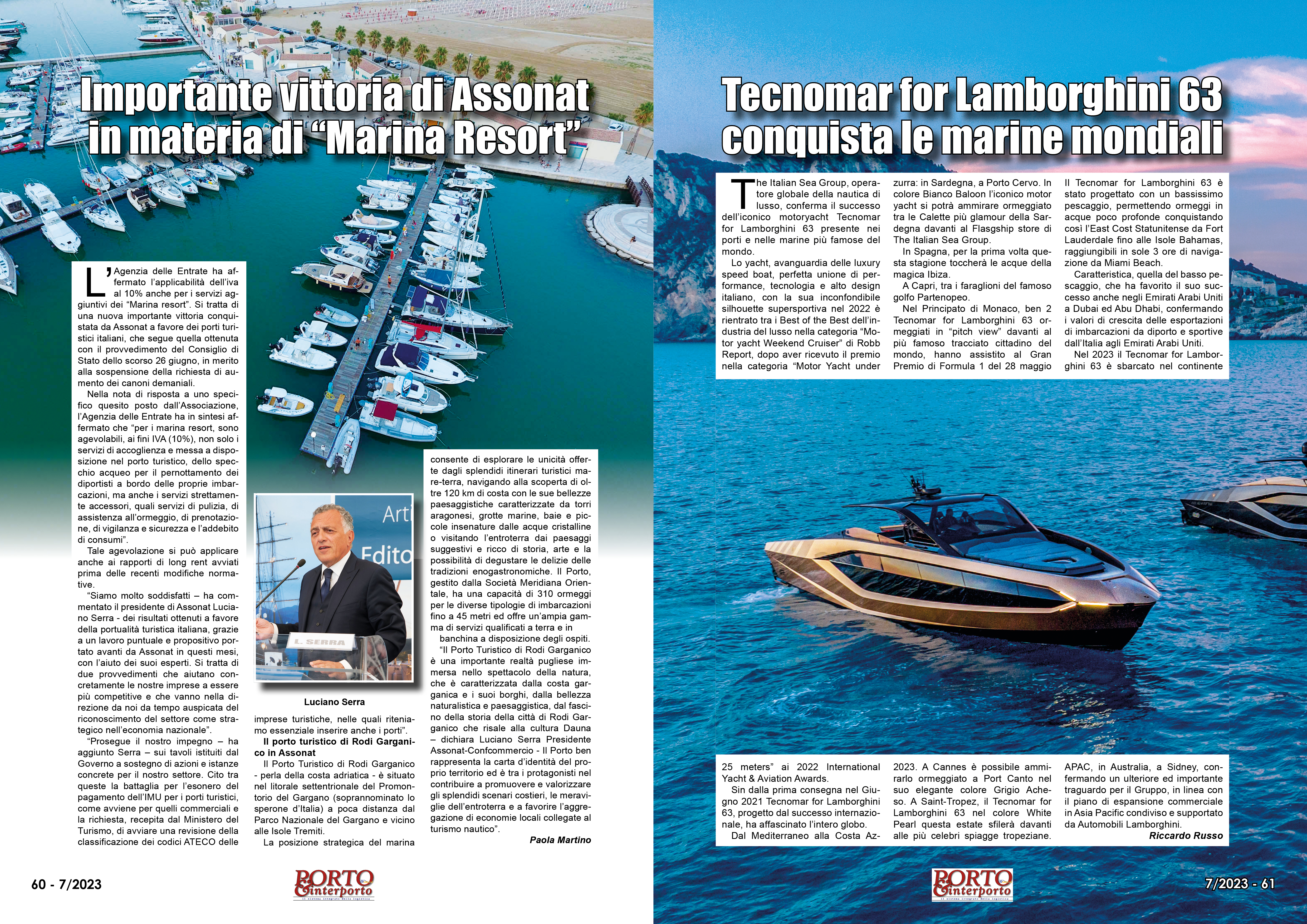 LUGLIO 2023 PAG. 60 - Importante vittoria di Assonat in materia di “Marina Resort”