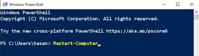 Restart Windows using the PowerShell