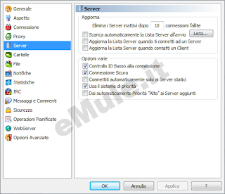 Impostazioni Server Emule