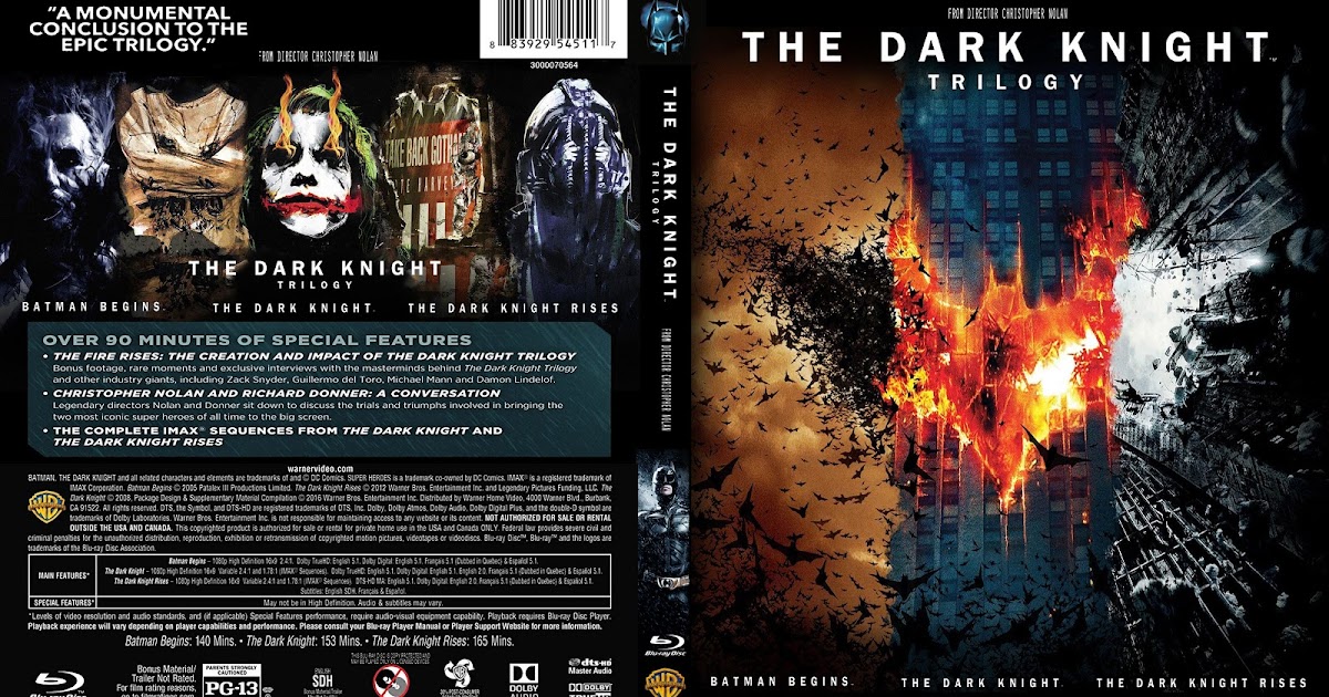 The Dark Knight Trilogy Bluray Cover - Cover Addict - DVD 