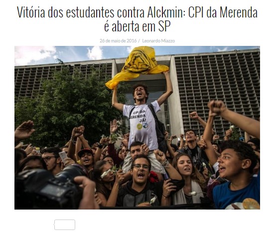 Vitória dos estudantes contra Alckmin: CPI da Merenda é aberta em SP